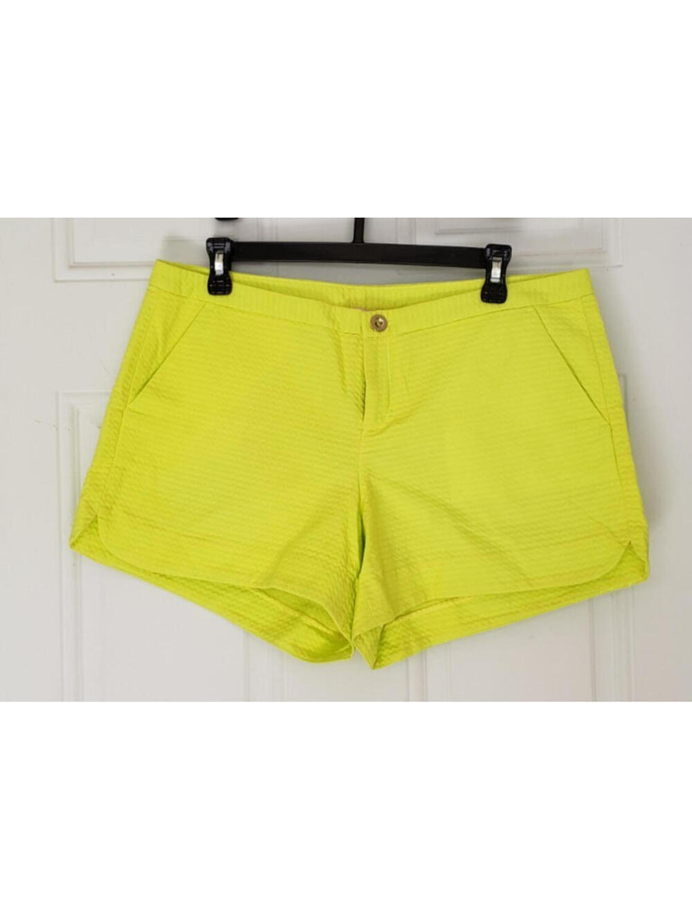 Lily Pulitzer size 10 textured neon Lime Green Ricky Textured Cotton Shorts